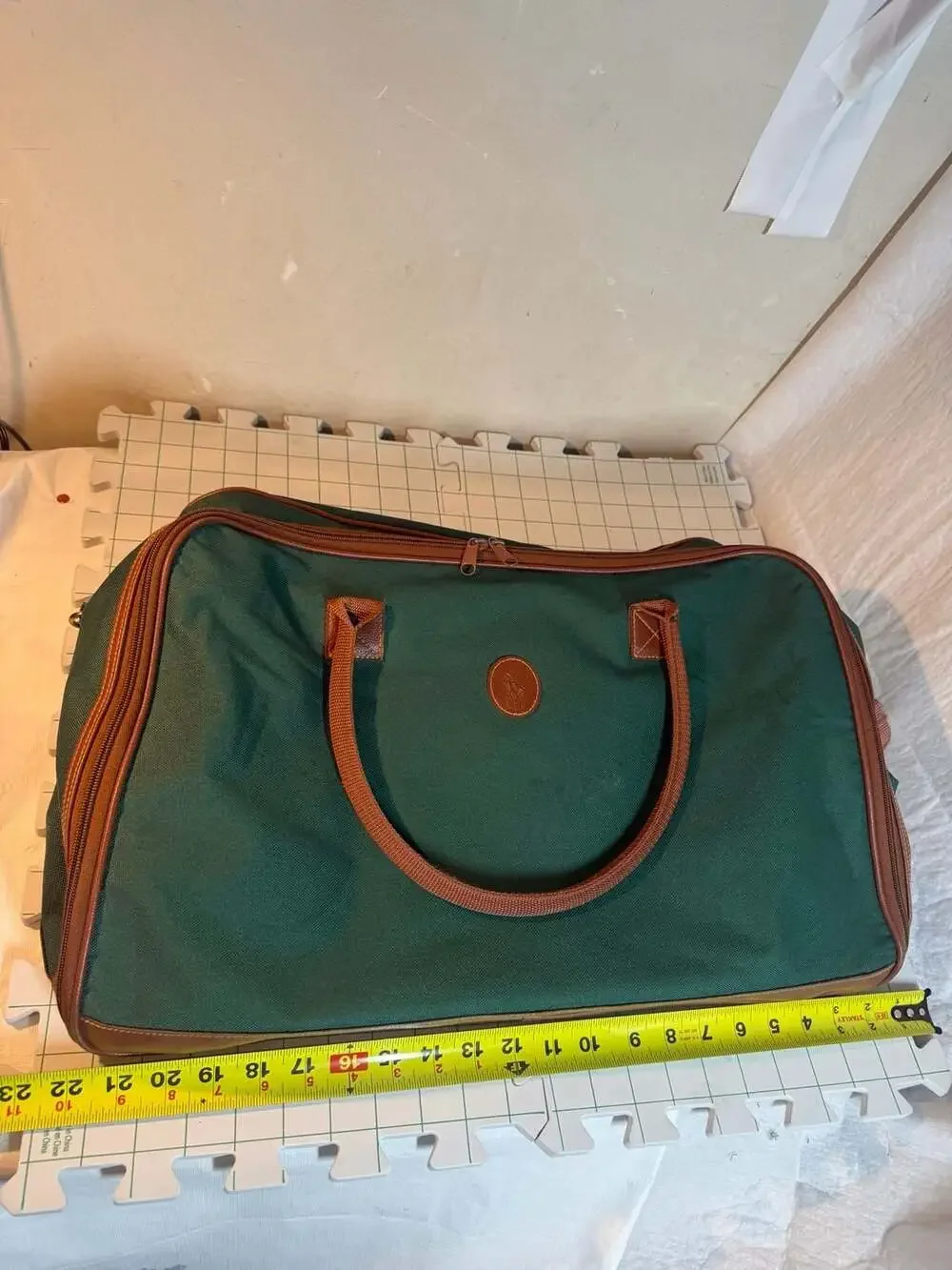 Vintage Ralph Lauren Polo Green Canvas Commuter Overnight Travel Bag - ,